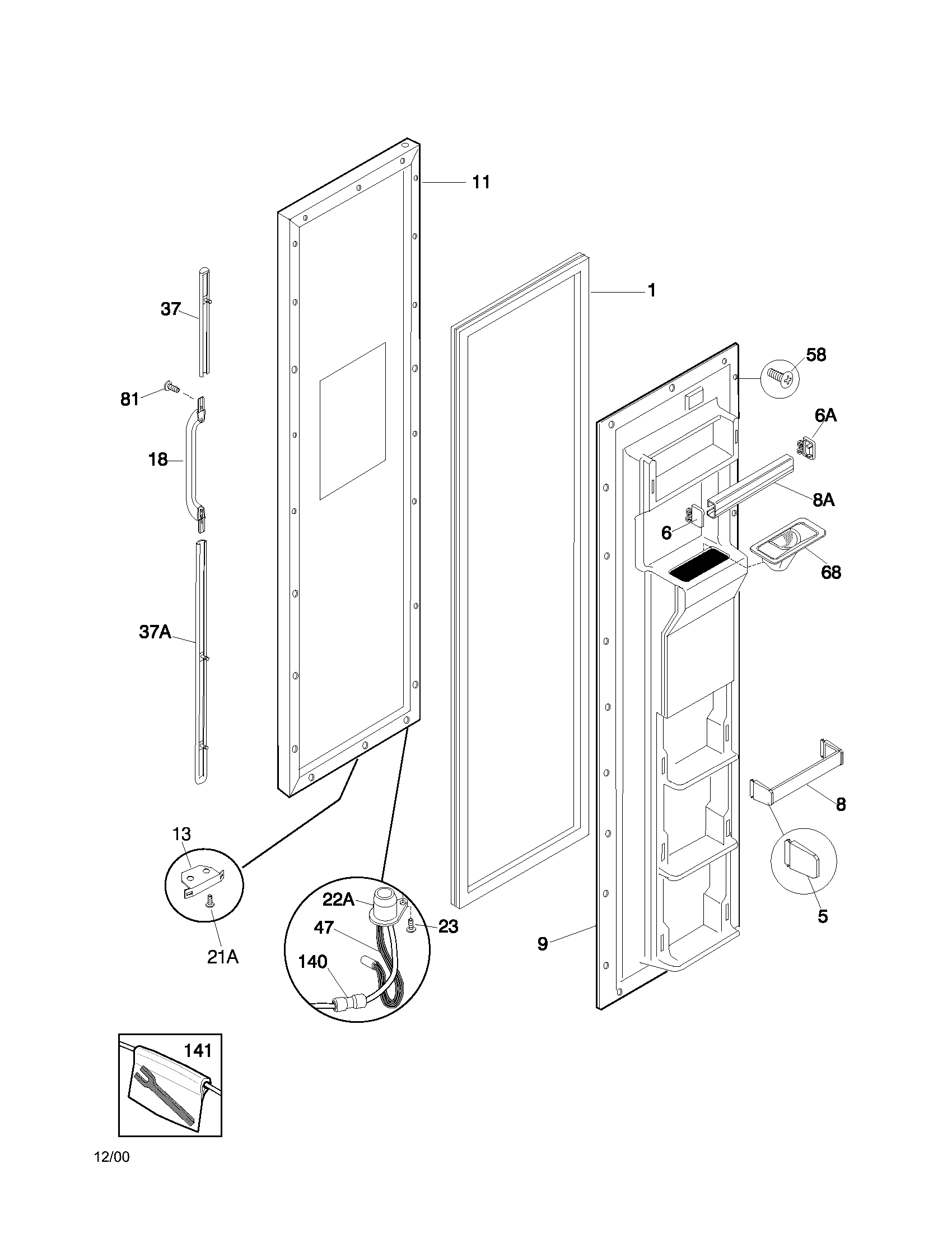 Freezer door