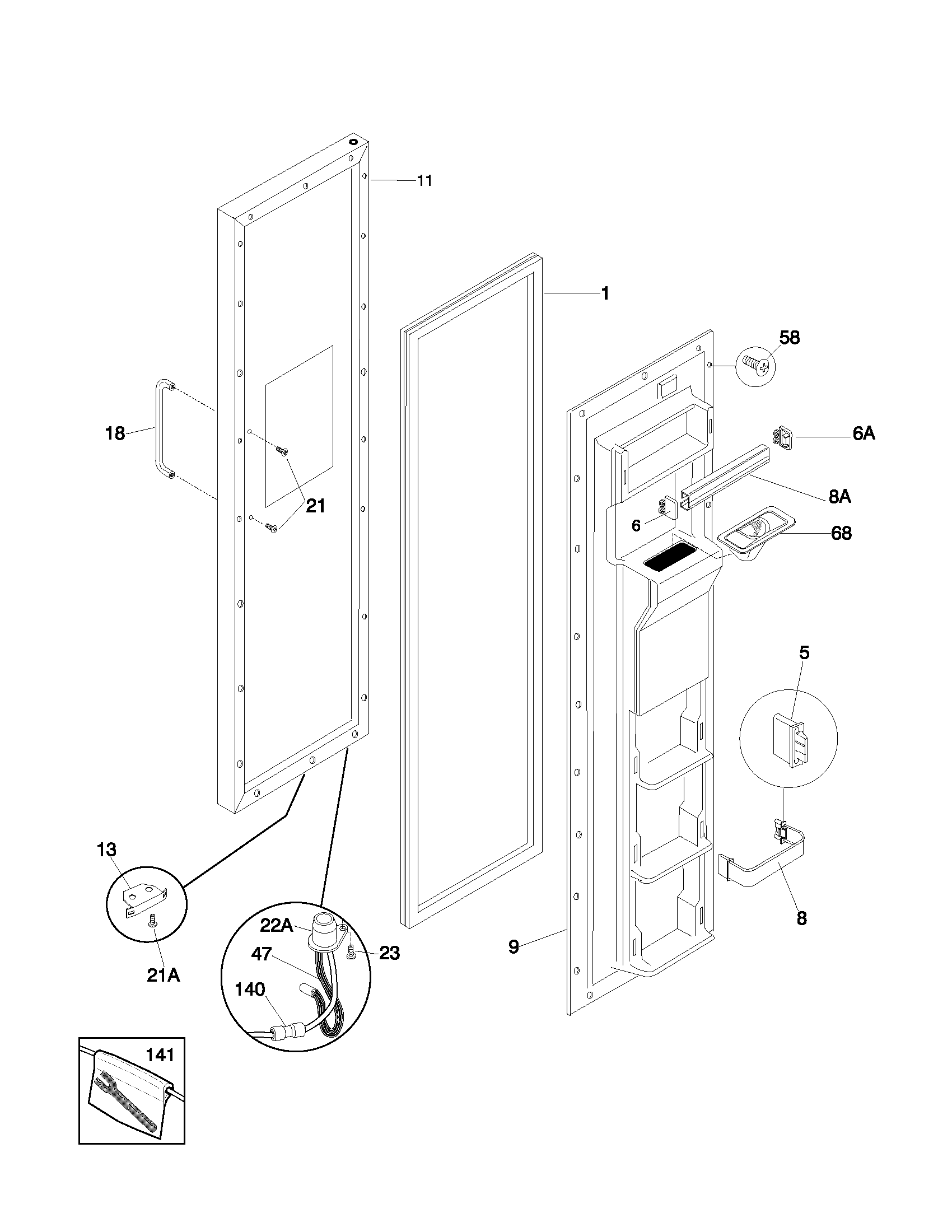 Freezer door