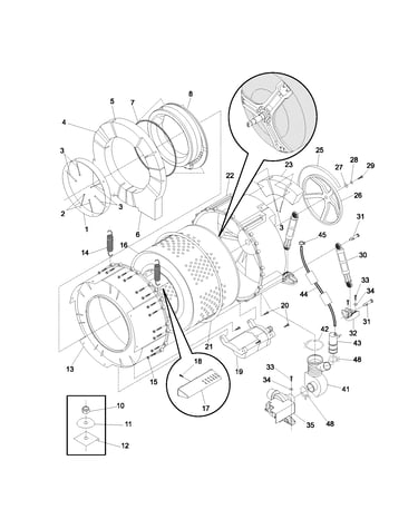 Wshr tub,motor