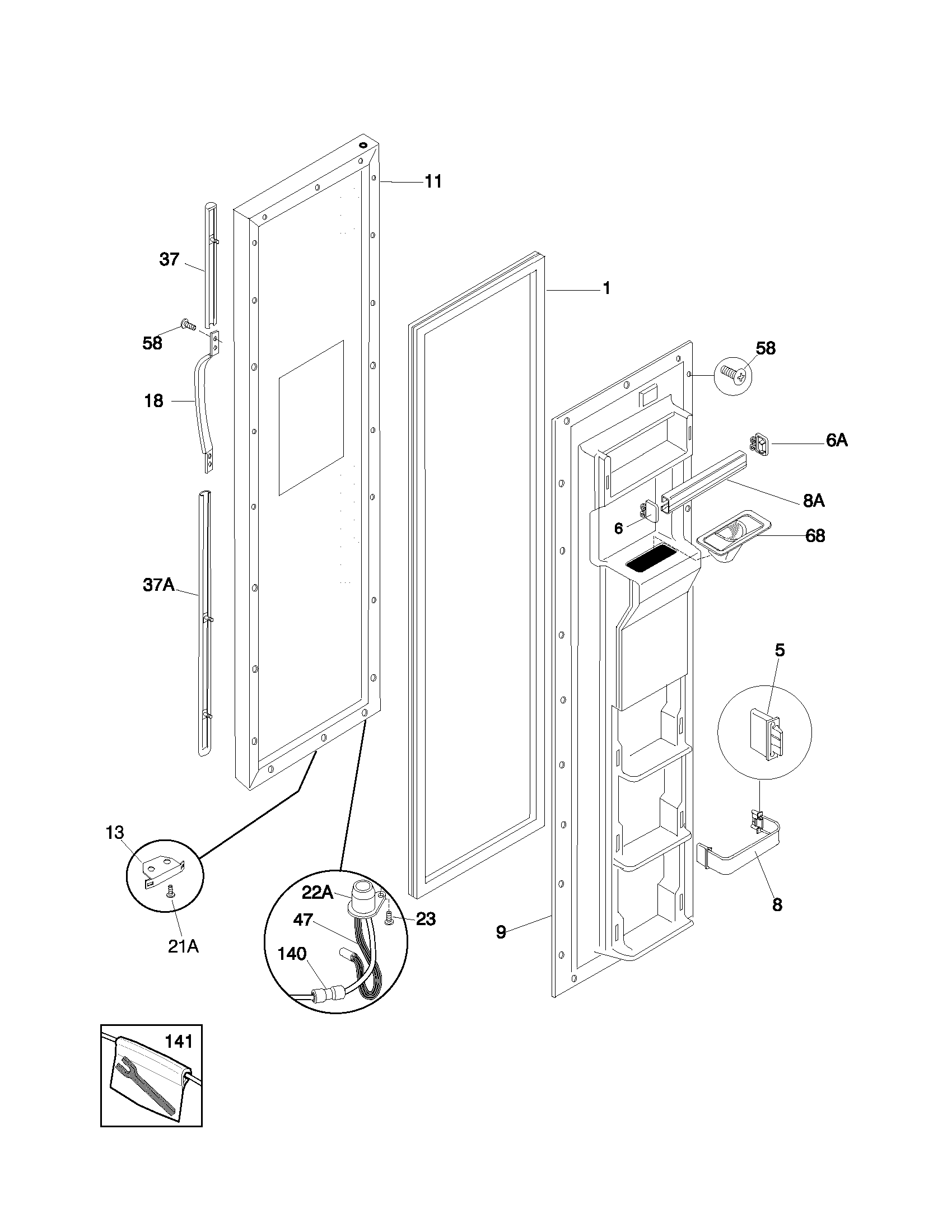 Freezer door