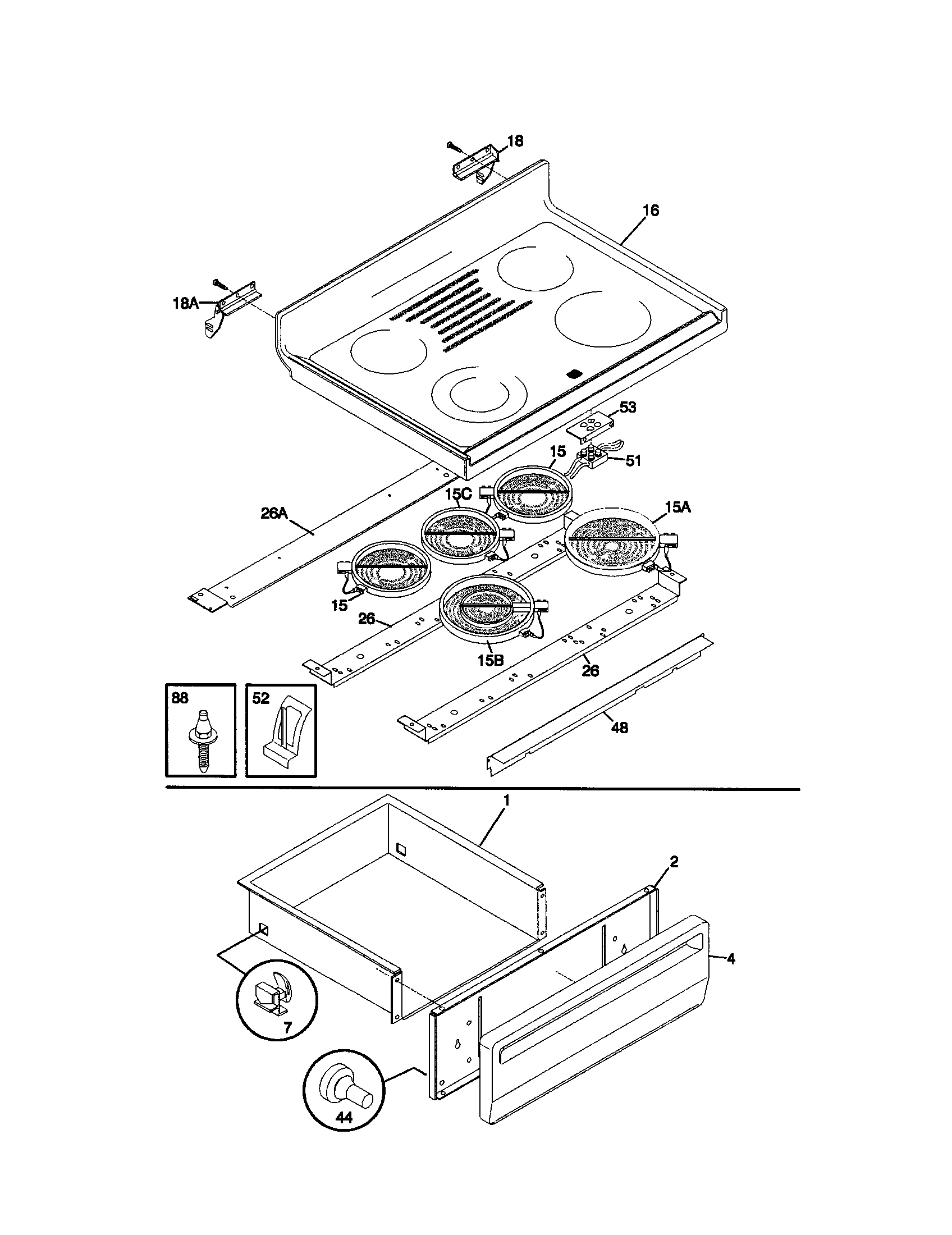 COOKTOP AND DRAWER