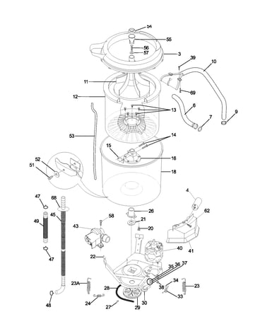 Wshr mtr,hose