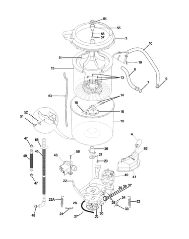 Wshr mtr,hose