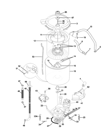 Wshr mtr,hose