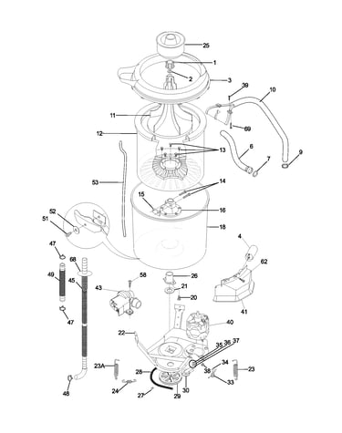 Wshr mtr,hose