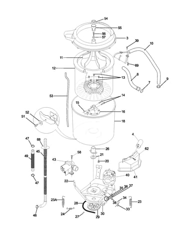 Wshr mtr,hose
