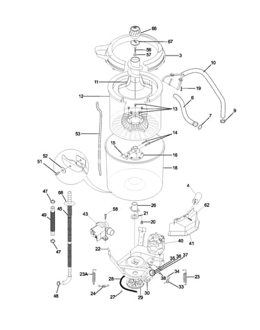 Wshr mtr,hose