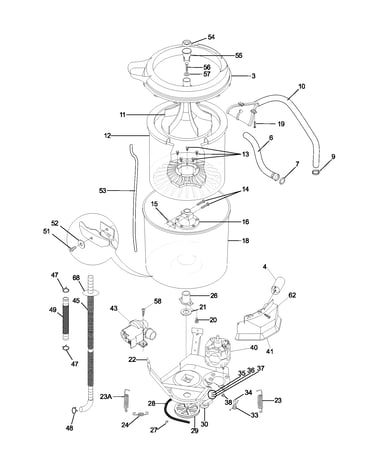 Wshr mtr,hose