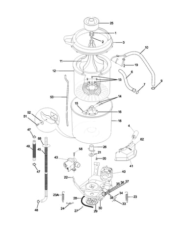Wshr mtr,hose