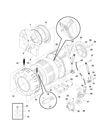 Wshr tub,motor