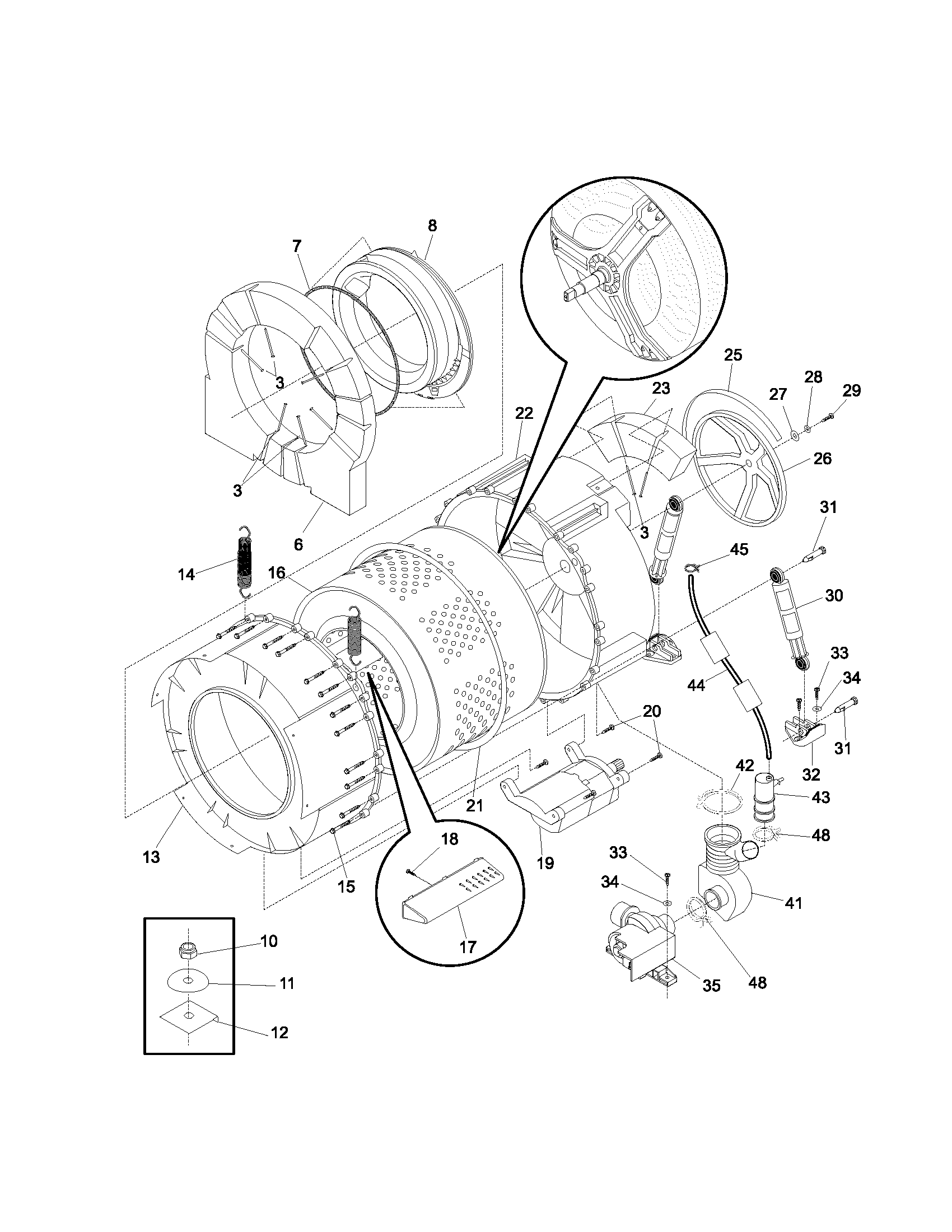 WSHR TUB,MOTOR