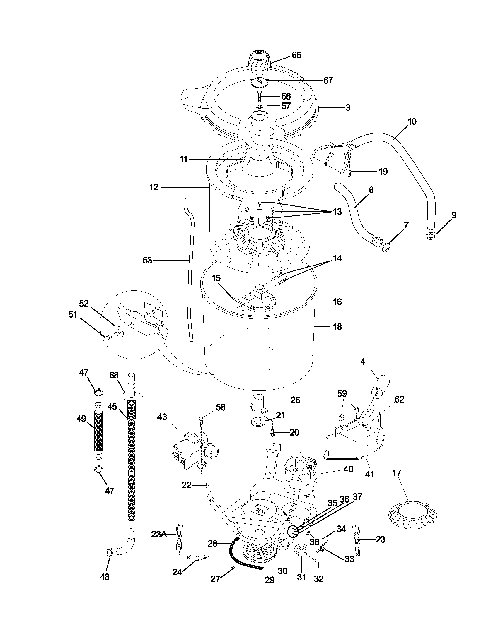 Wshr mtr,hose