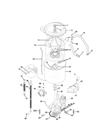 Wshr mtr,hose