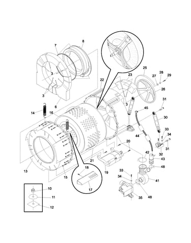 Wshr tub,motor