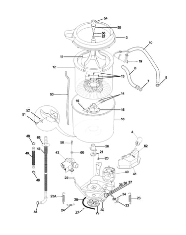Wshr mtr,hose