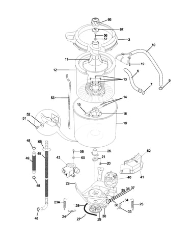 Wshr mtr,hose