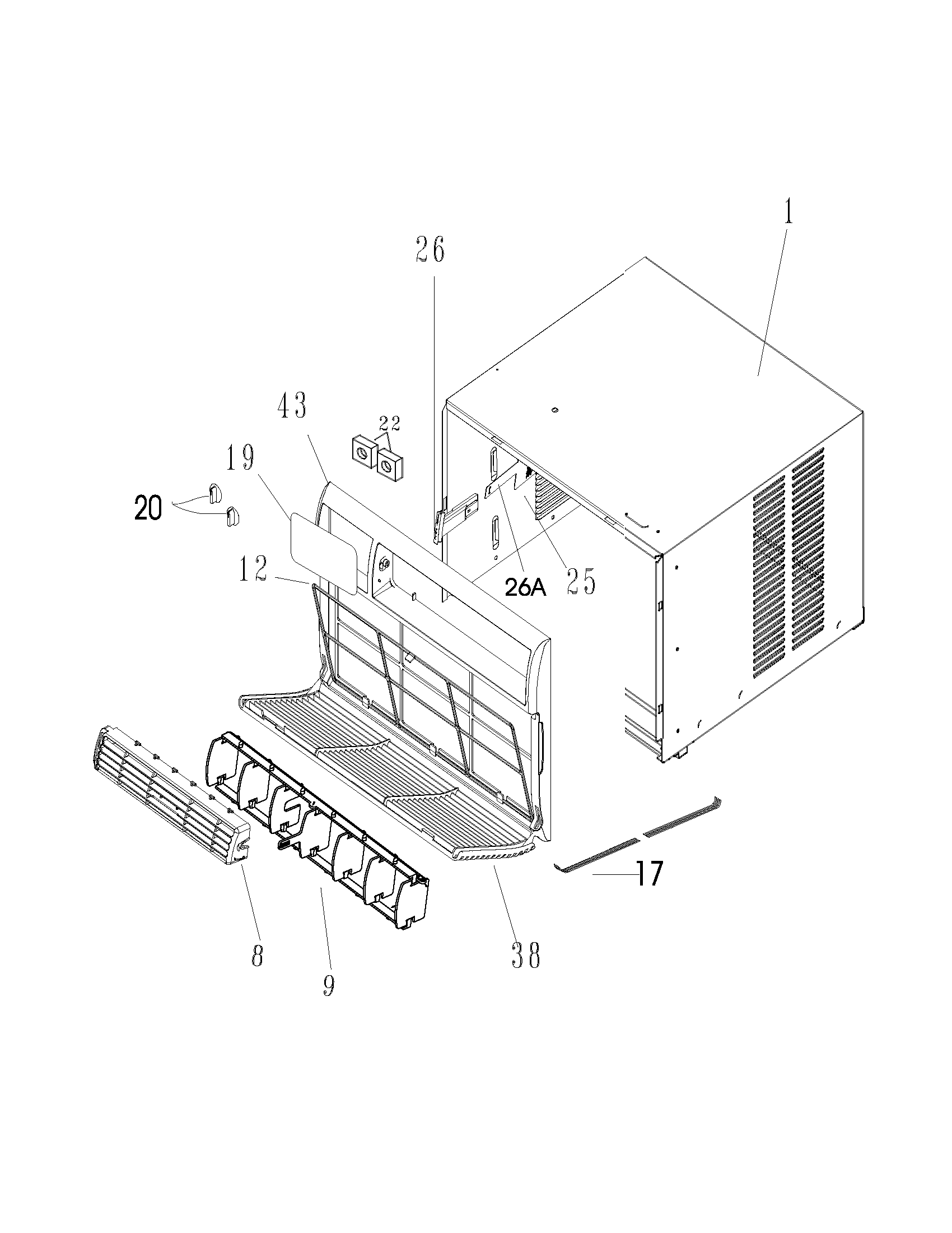 Cabinet front and wrapper