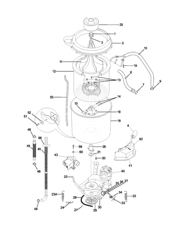 Wshr mtr,hose