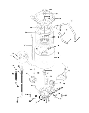 Wshr mtr,hose