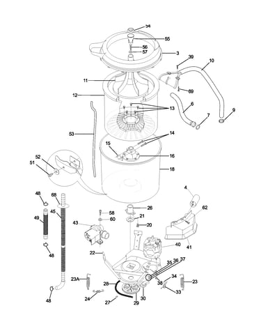 Wshr mtr,hose