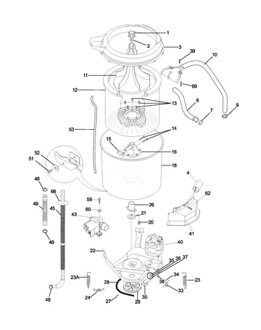 Wshr mtr,hose