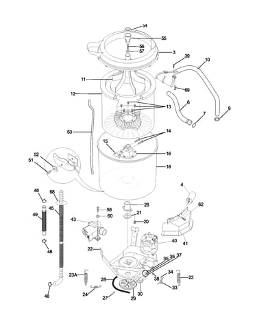 Wshr mtr,hose