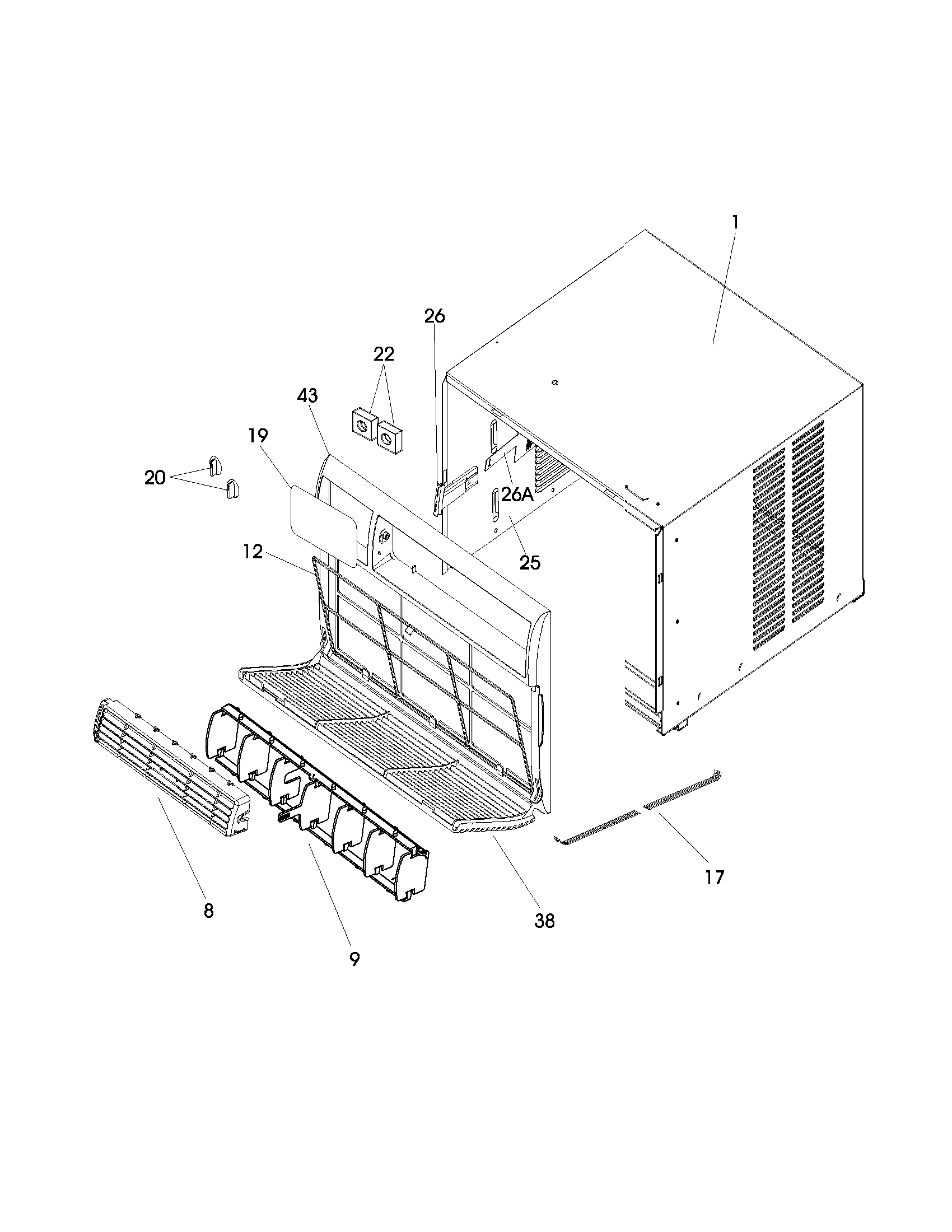 Cabinet front and wrapper