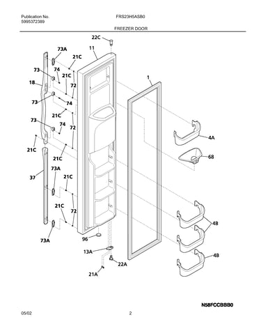 Freezer door