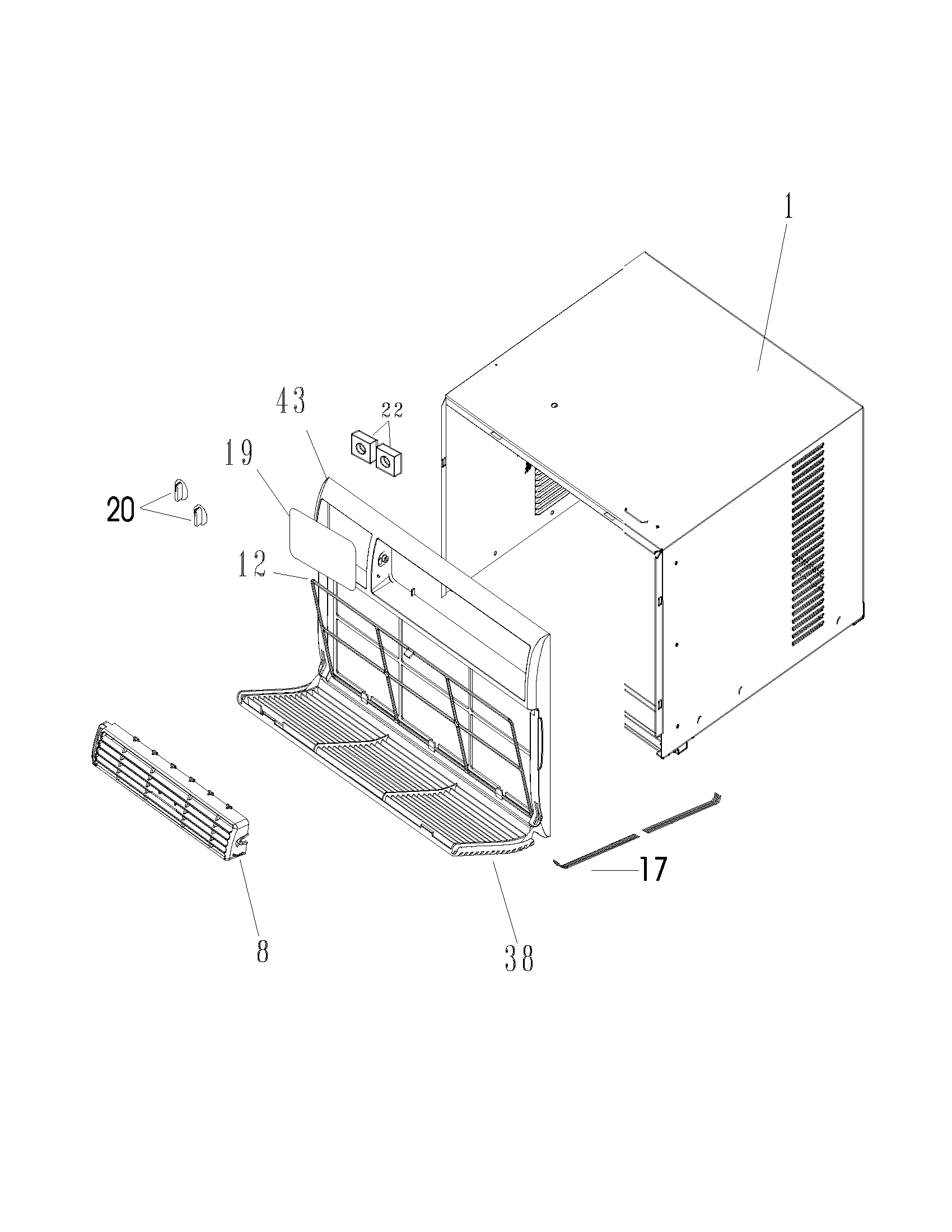 Cabinet front and wrapper