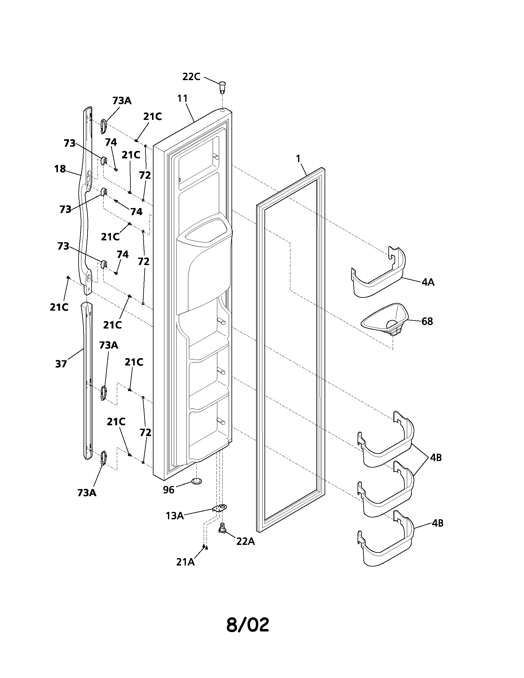 Freezer door