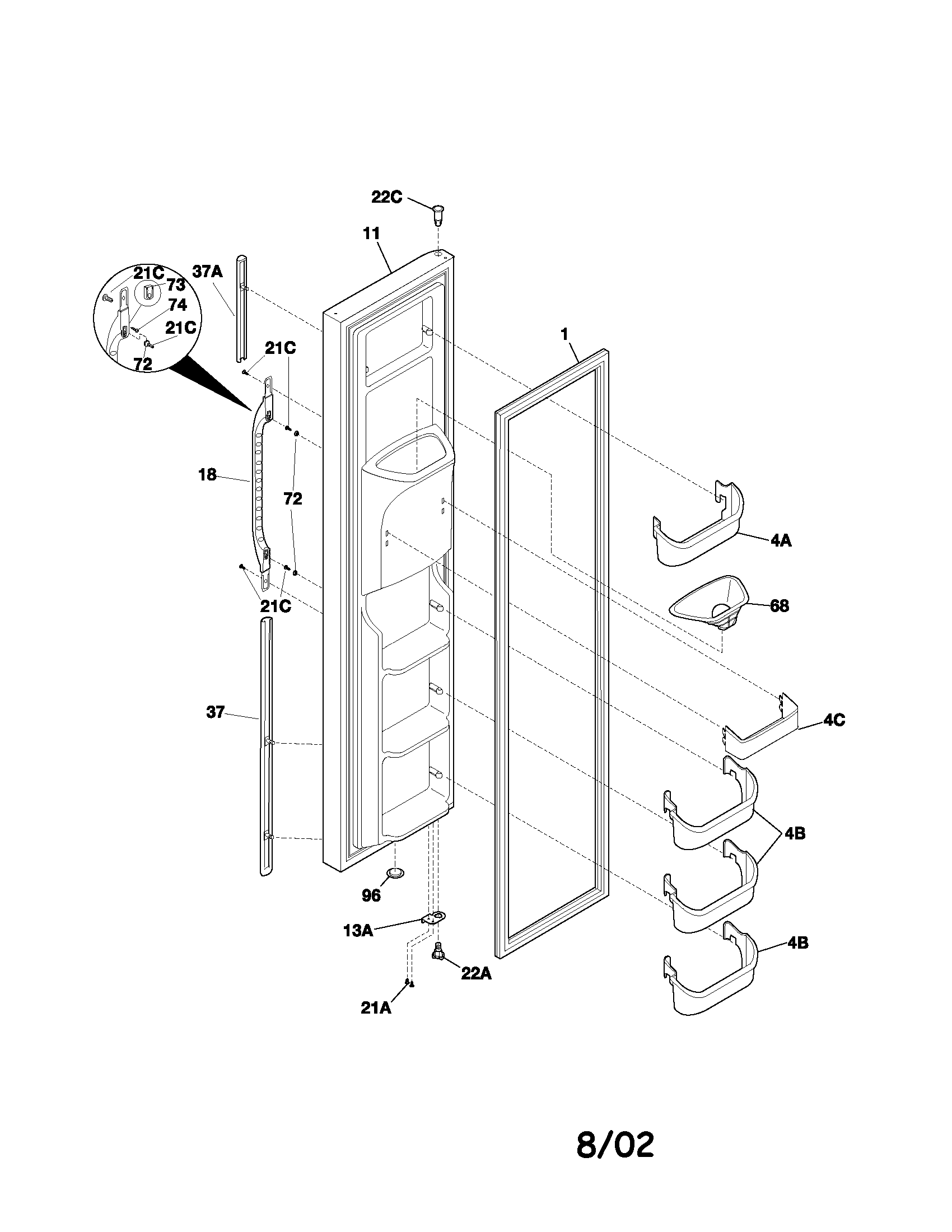 Freezer door