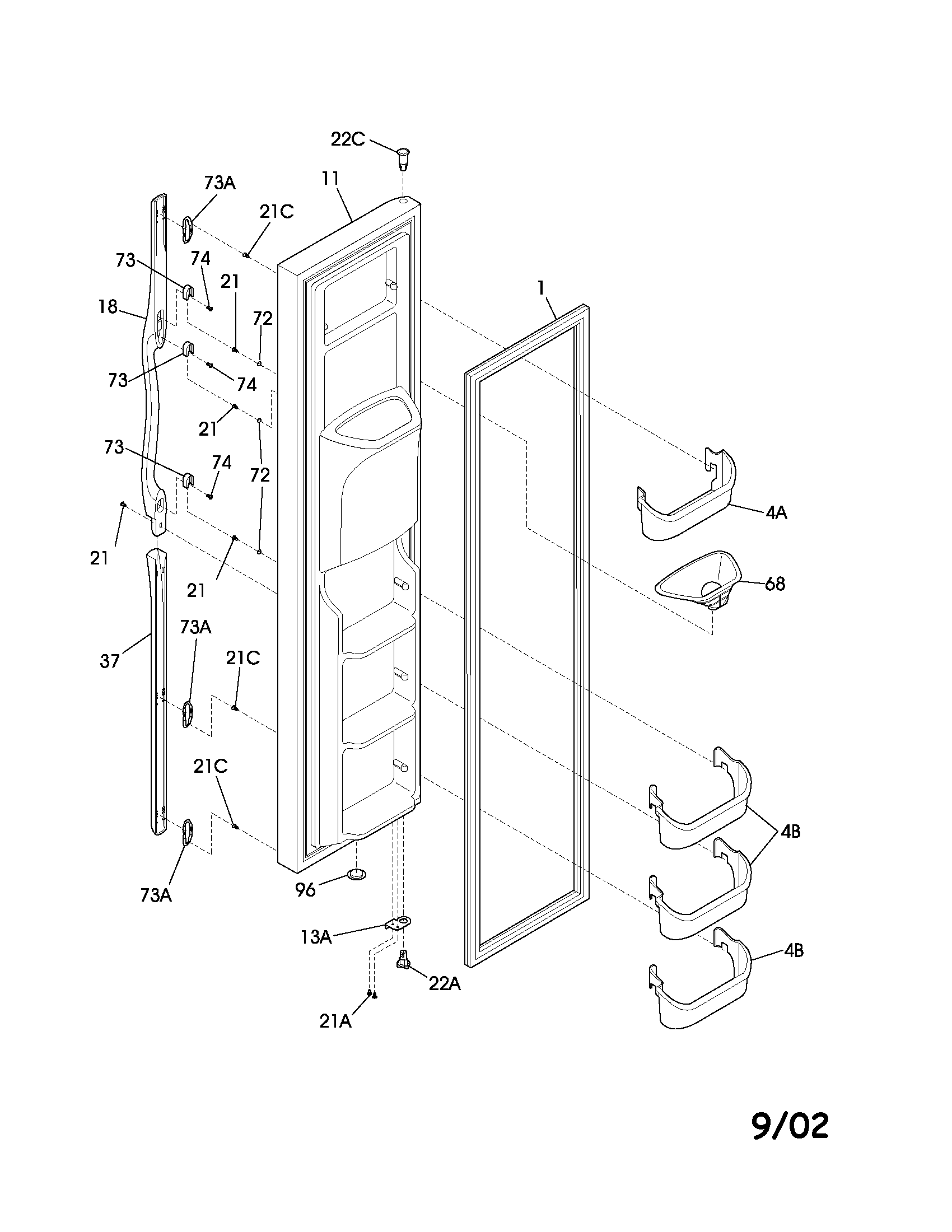 Freezer door