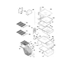 Frigidaire FRS23KF7AB6 shelves diagram