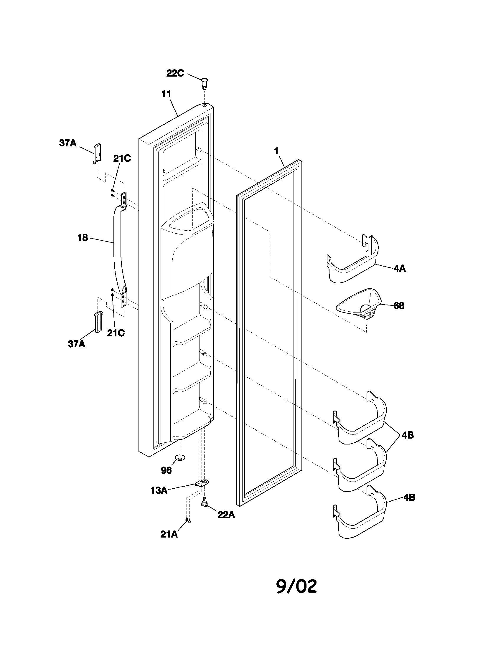 Freezer door