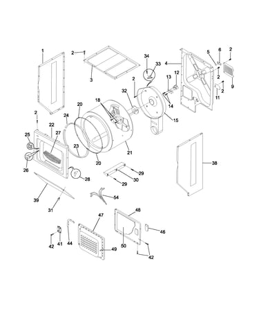 Upper cabinet/drum/heater