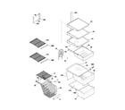 Frigidaire FRS23R4CB0 shelves diagram