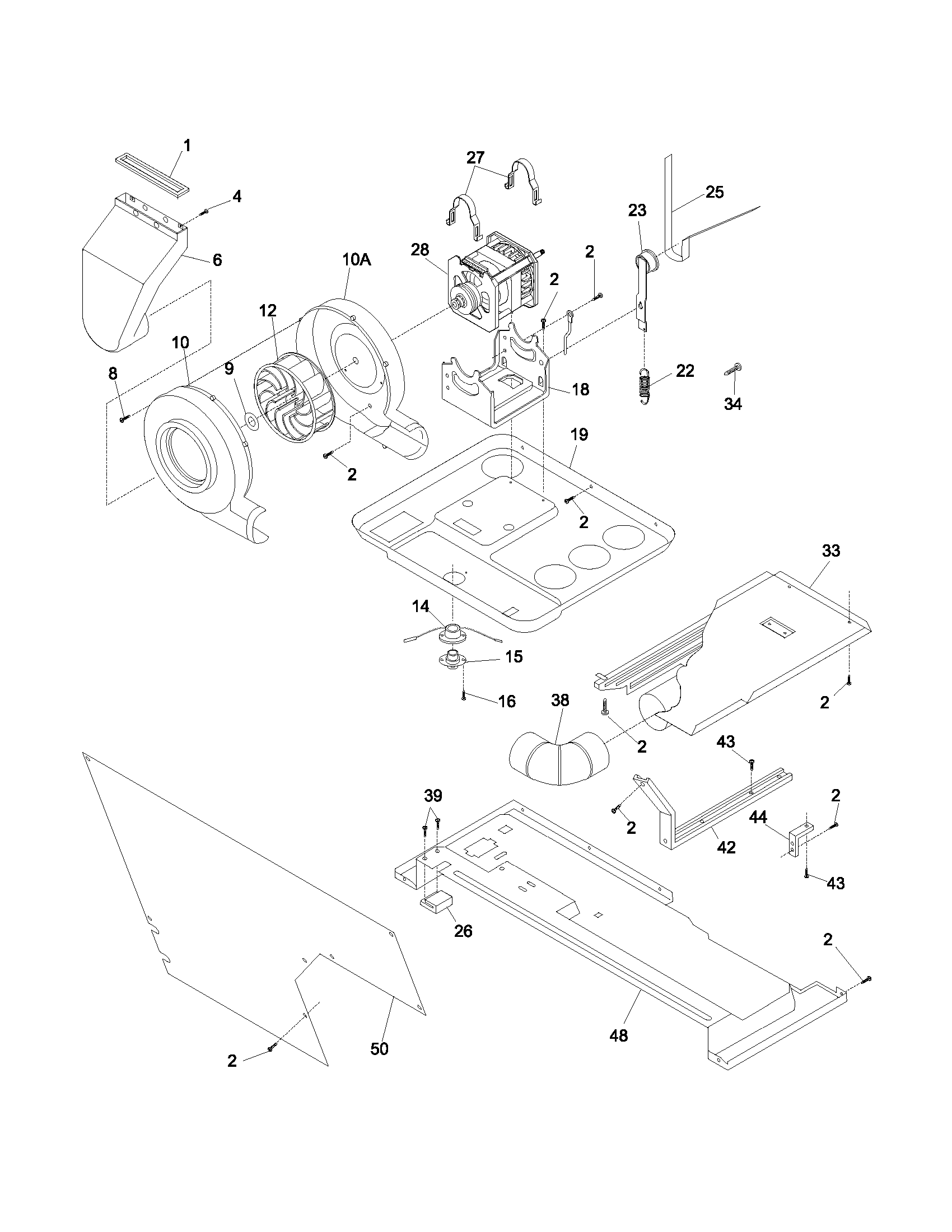 Motor/blower/belt