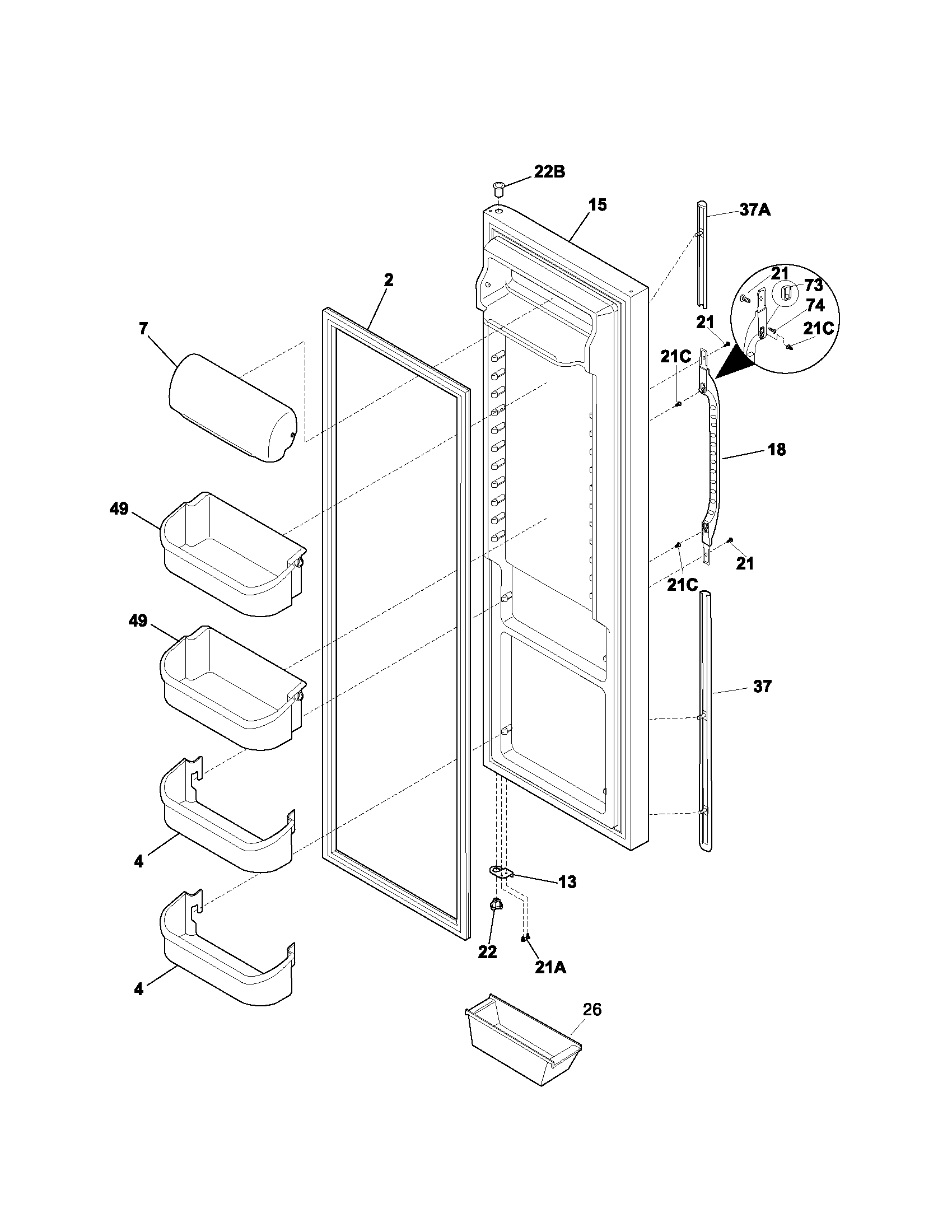 Refrigerator door