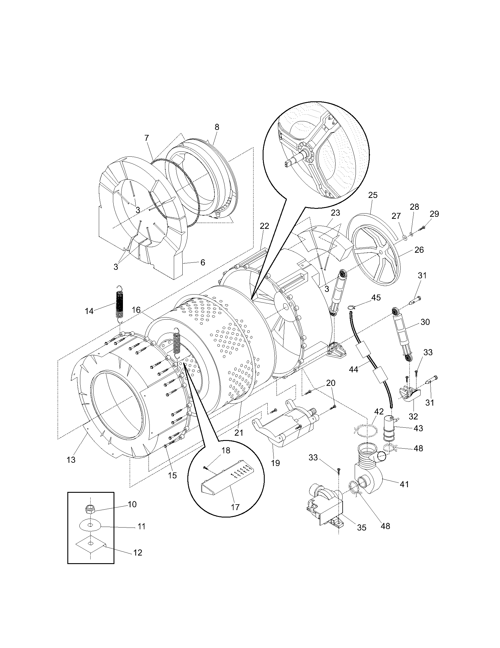 Tub/motor