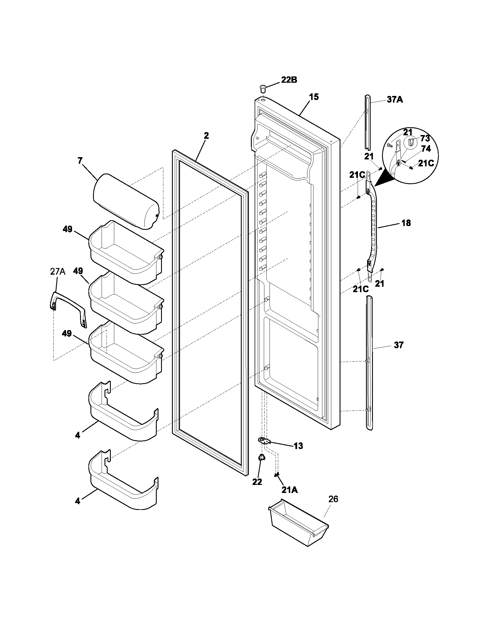 Refrigerator door
