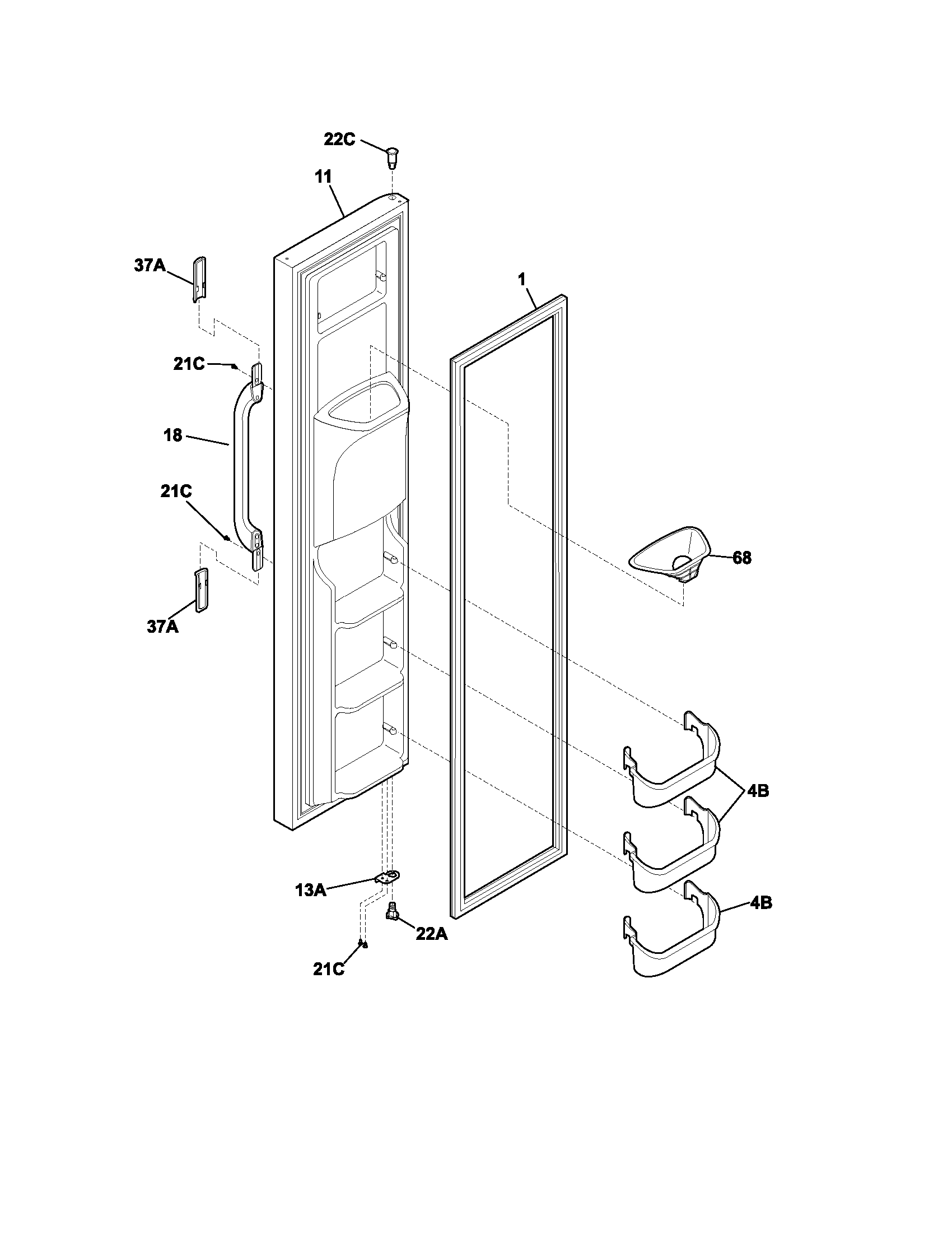Freezer door