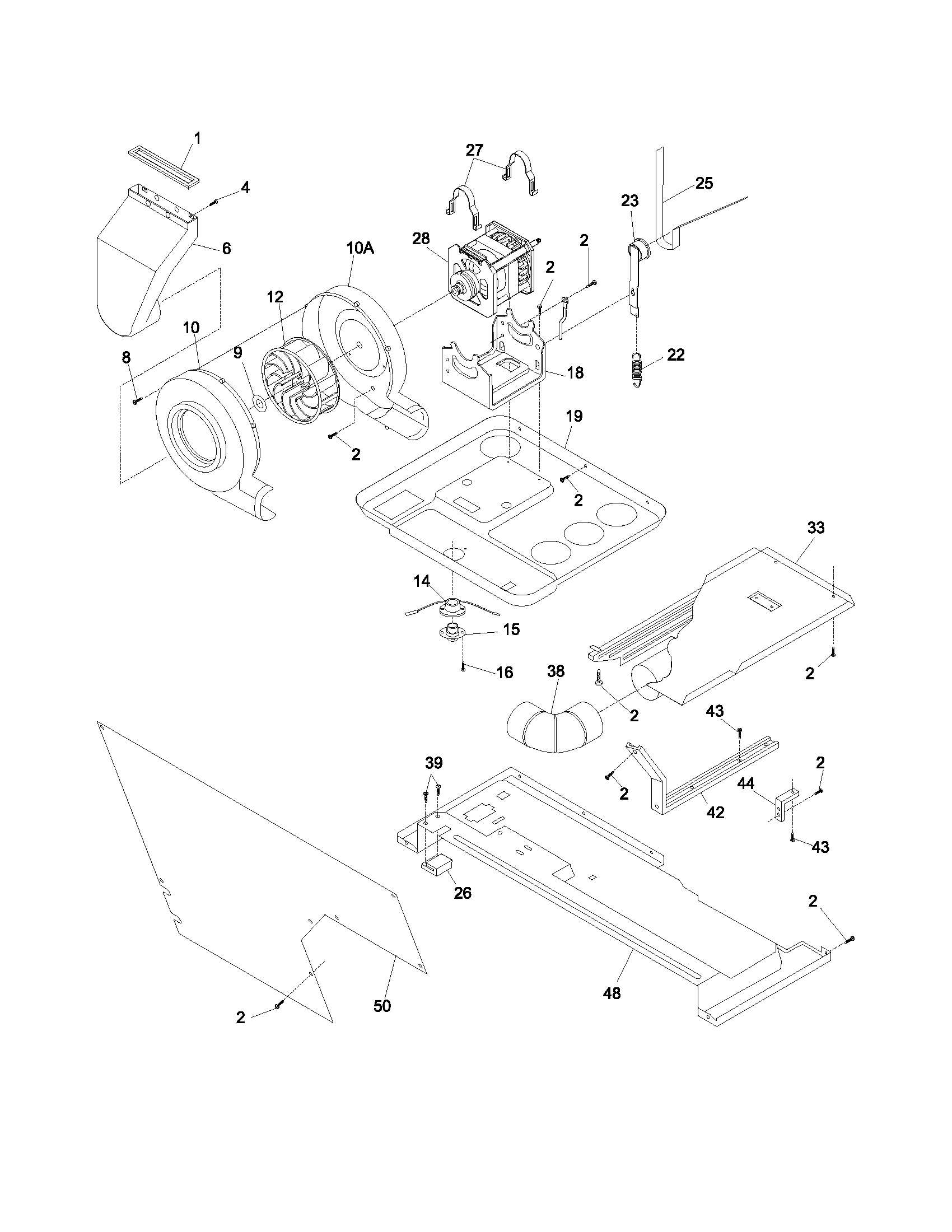 Motor/blower/belt