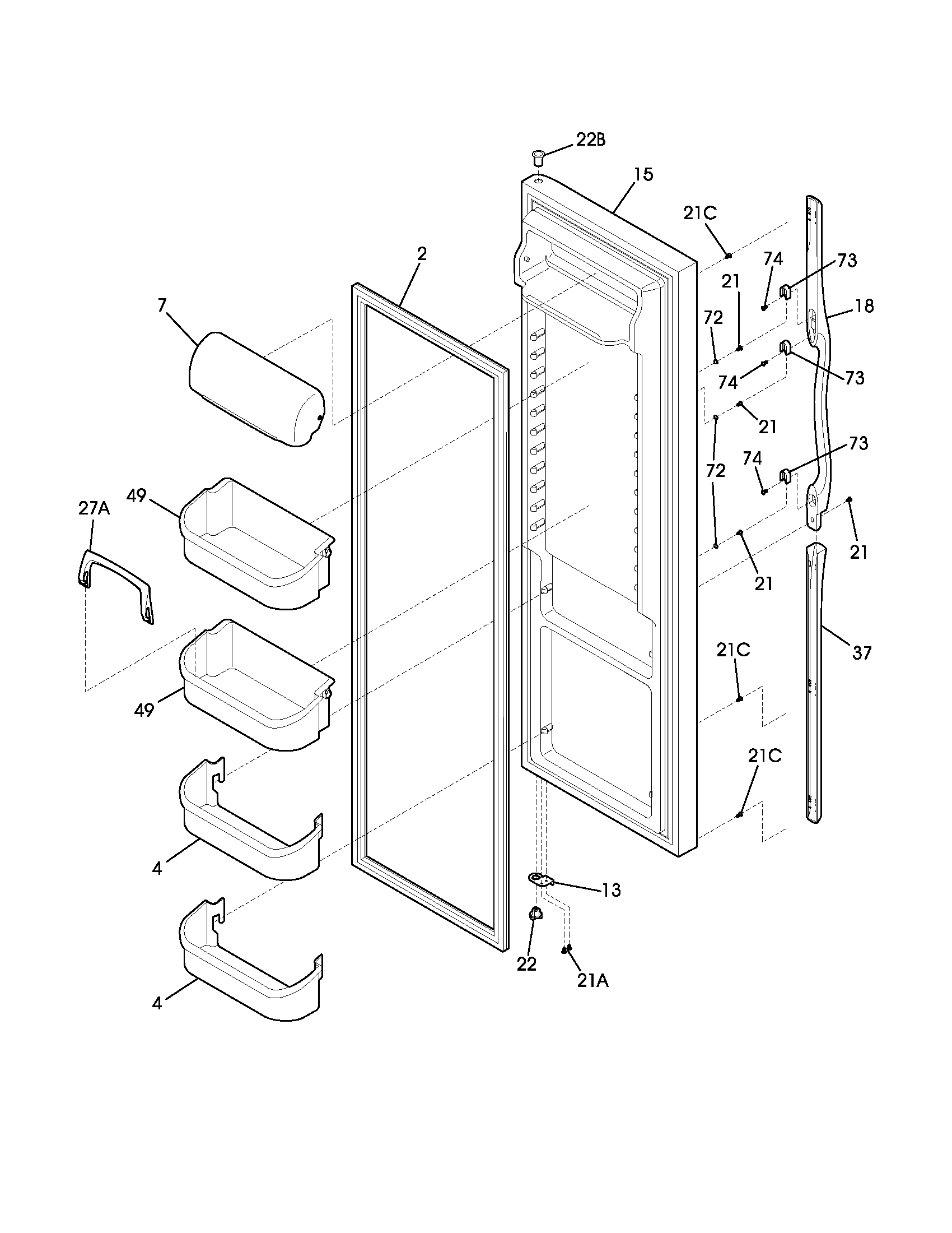 Refrigerator door