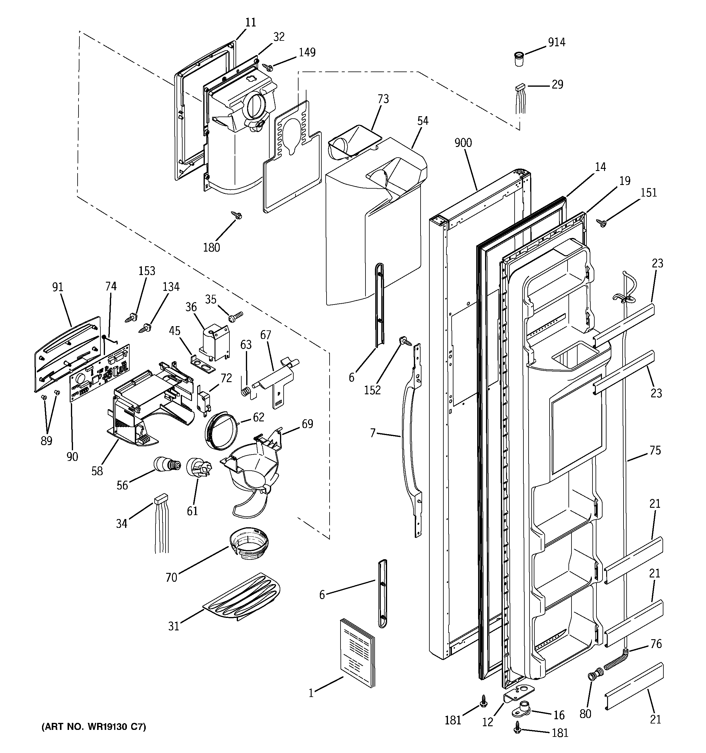 Freezer door