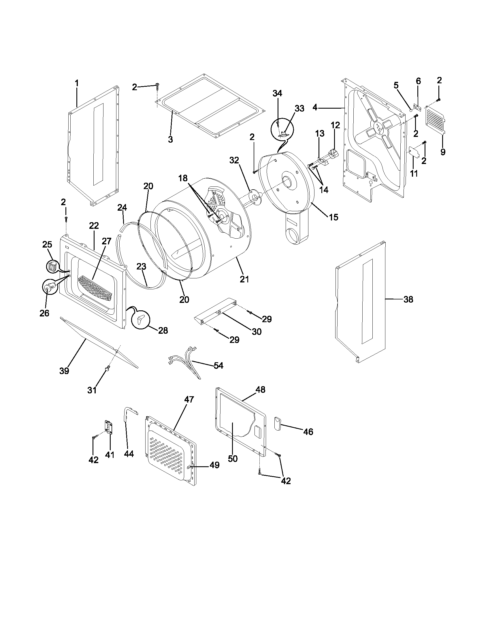 Upper cabinet/drum heater