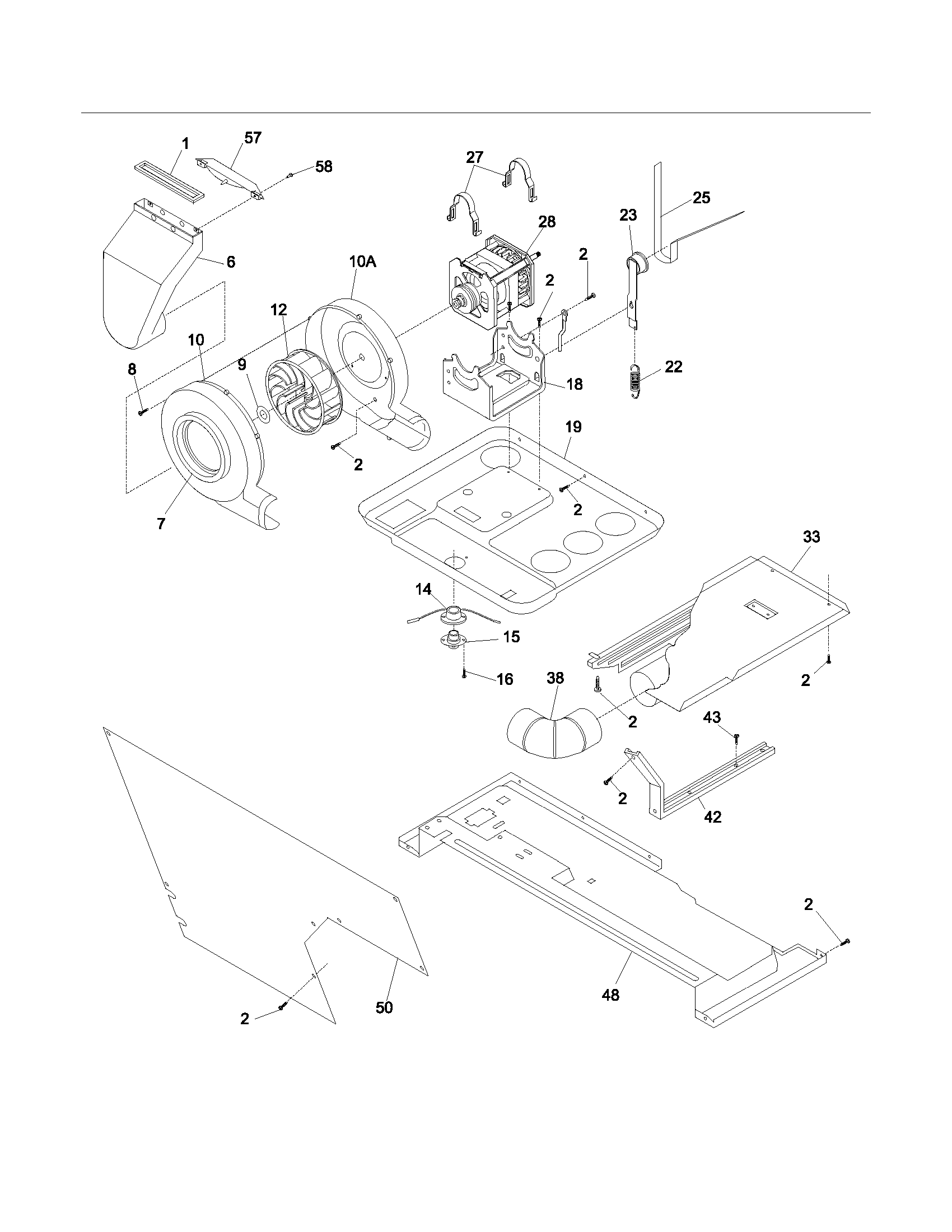 Motor/blower/belt