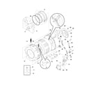 Frigidaire LEH1642DS0 motor/tub diagram