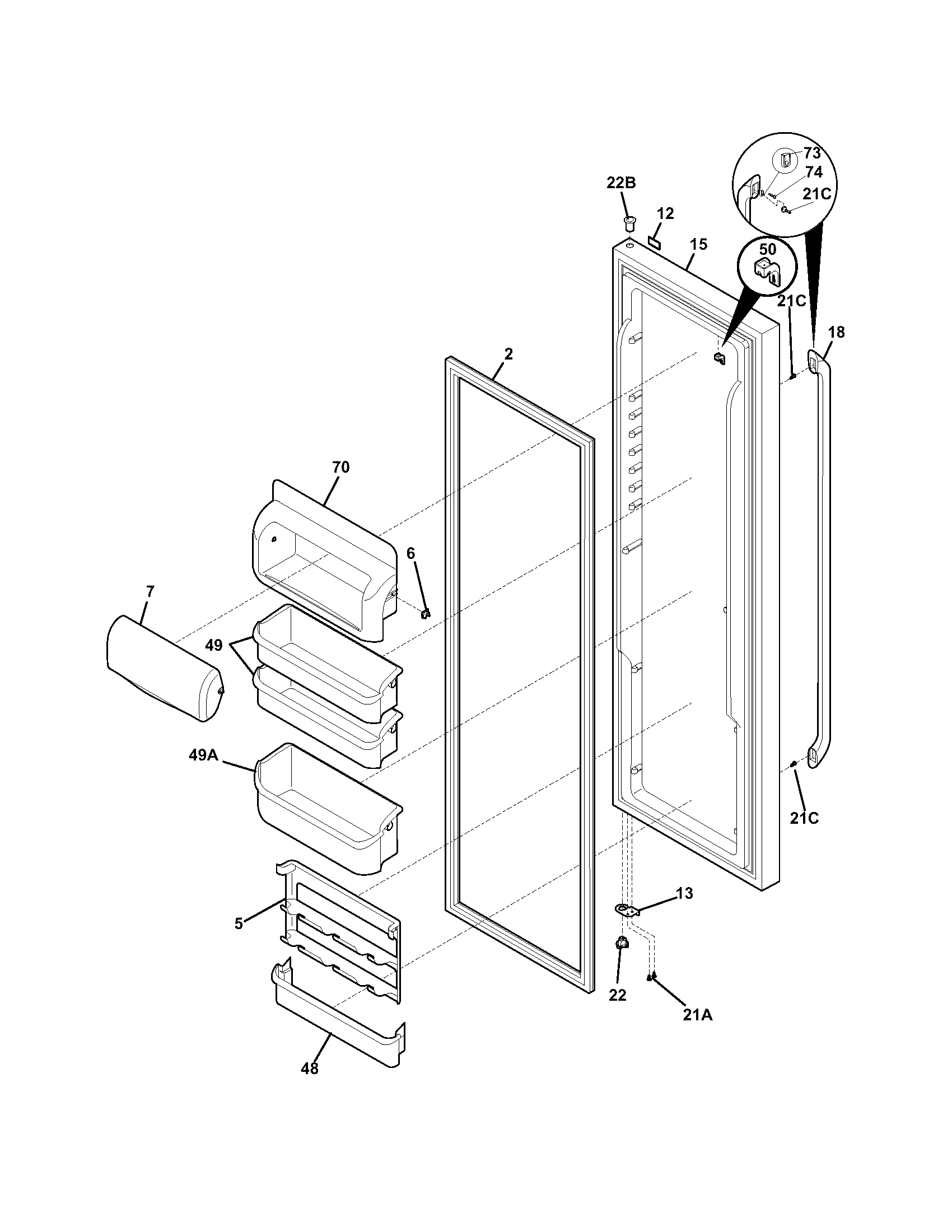 Refrigerator door