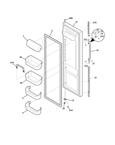 Refrigerator door