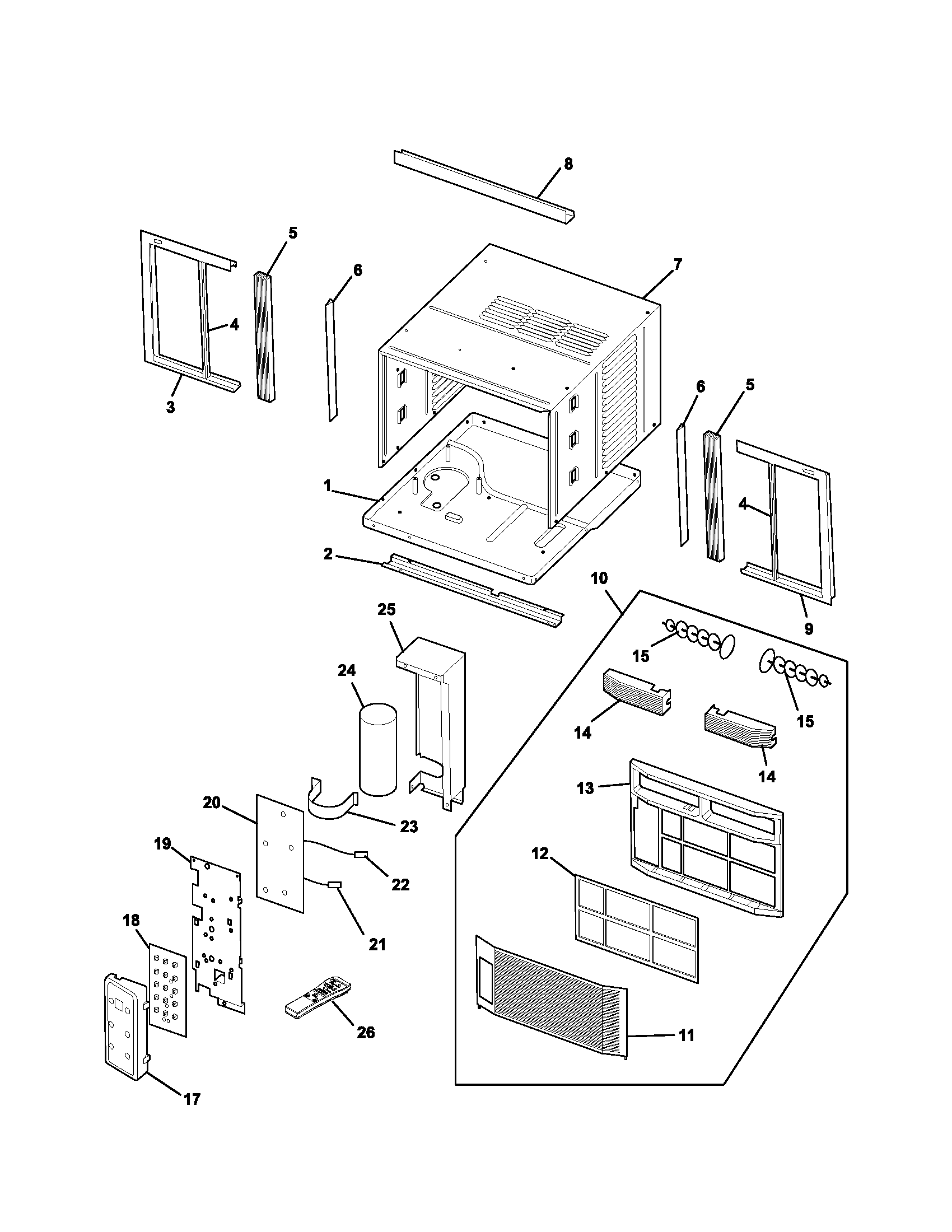 CABINET/FRONT/CONTROLS